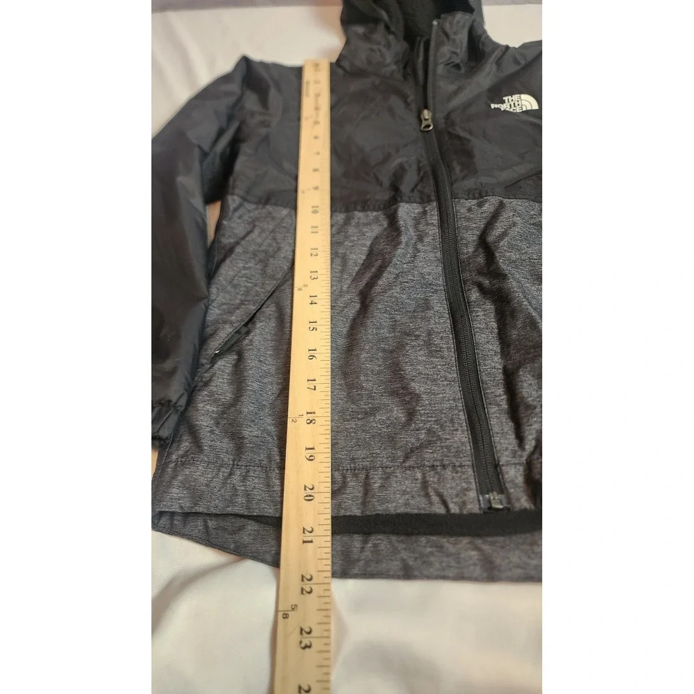 The North Face Boys Warm Storm DryVent Rain Jacket Black Gray Size S 7/8 Hooded